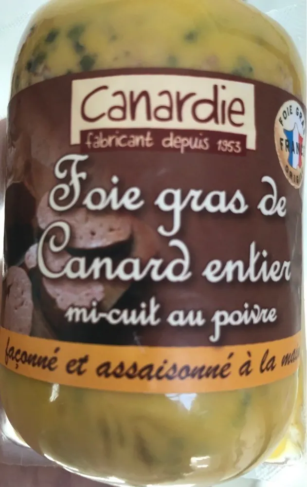 Foie gras de canard entier mi-cuit au poivre
