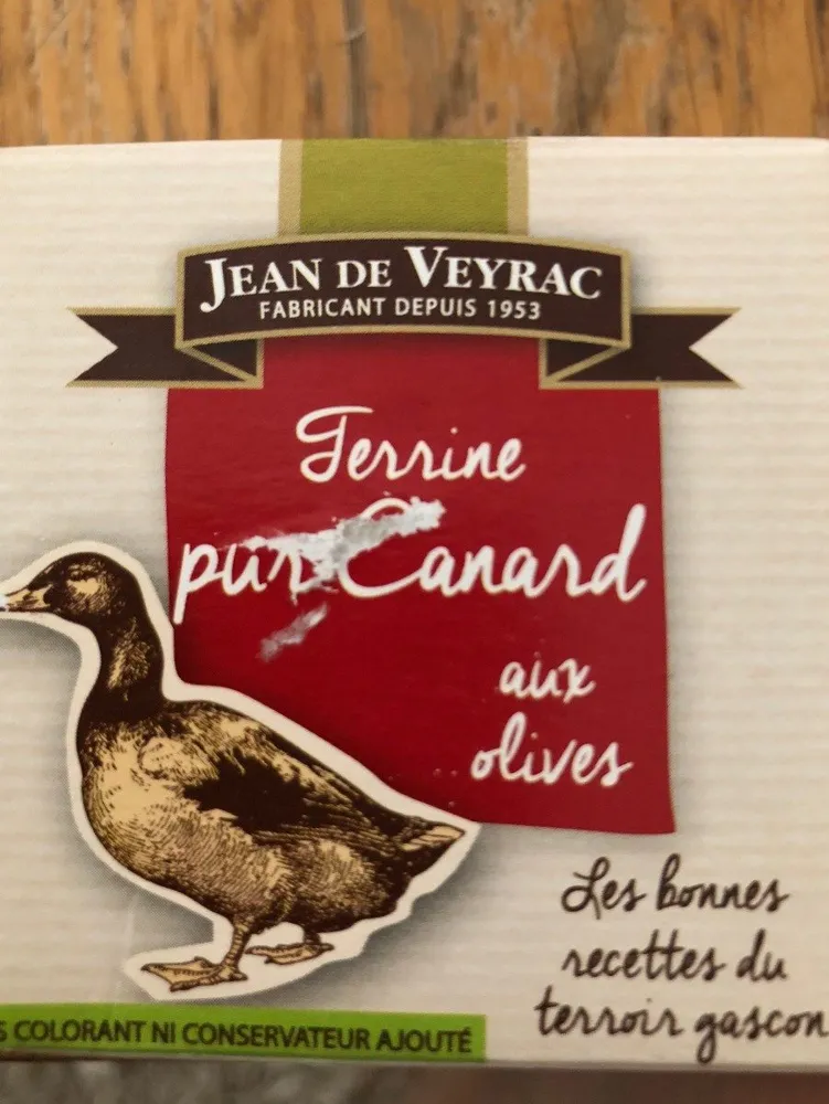 Terrine pur canard aux olives