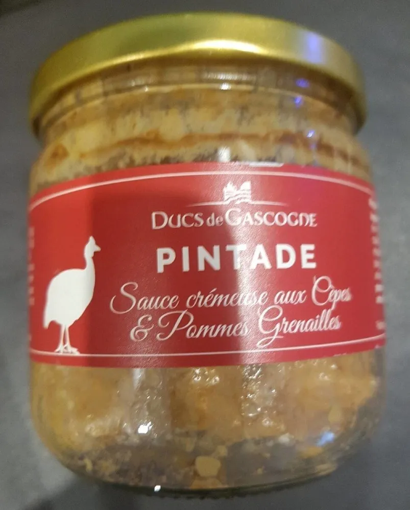 Pintade sauce crémeuse aux cèpes et pommes grenailles