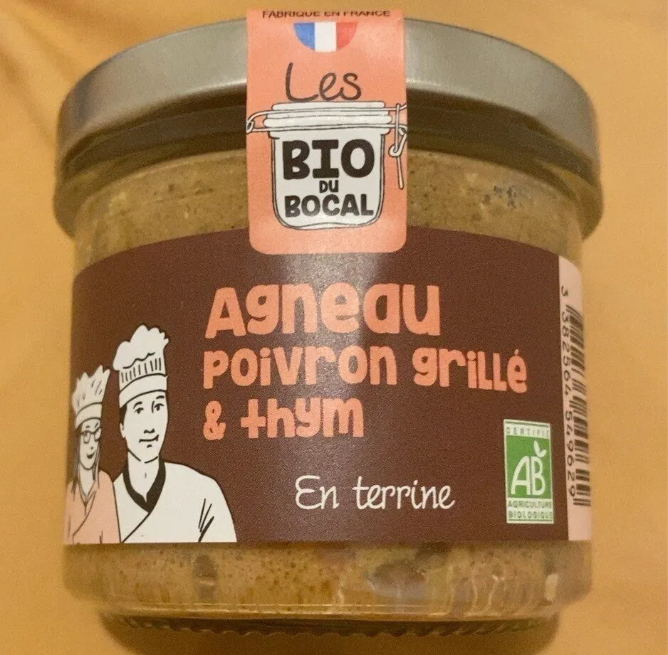 Agneau poivron grillé et thym en terrine