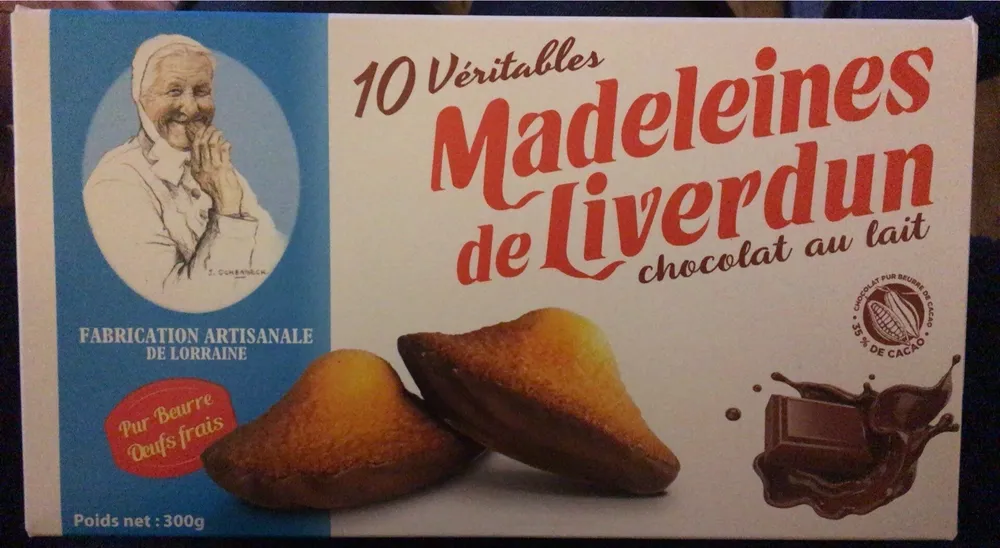 Madeleines de liverdun au chocolat au lait