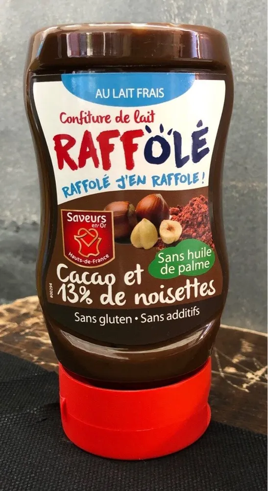 Confiture de lait cacao et 13% de noisettes