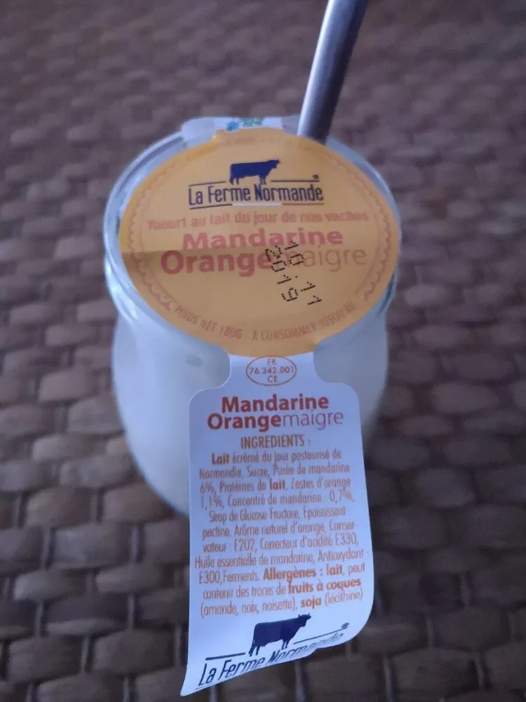 Yaourt au lait du jour de nos vaches Mandarine Orange maigr3