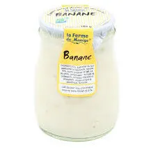 Yaourt à la Banane au lait du jour de nos vaches