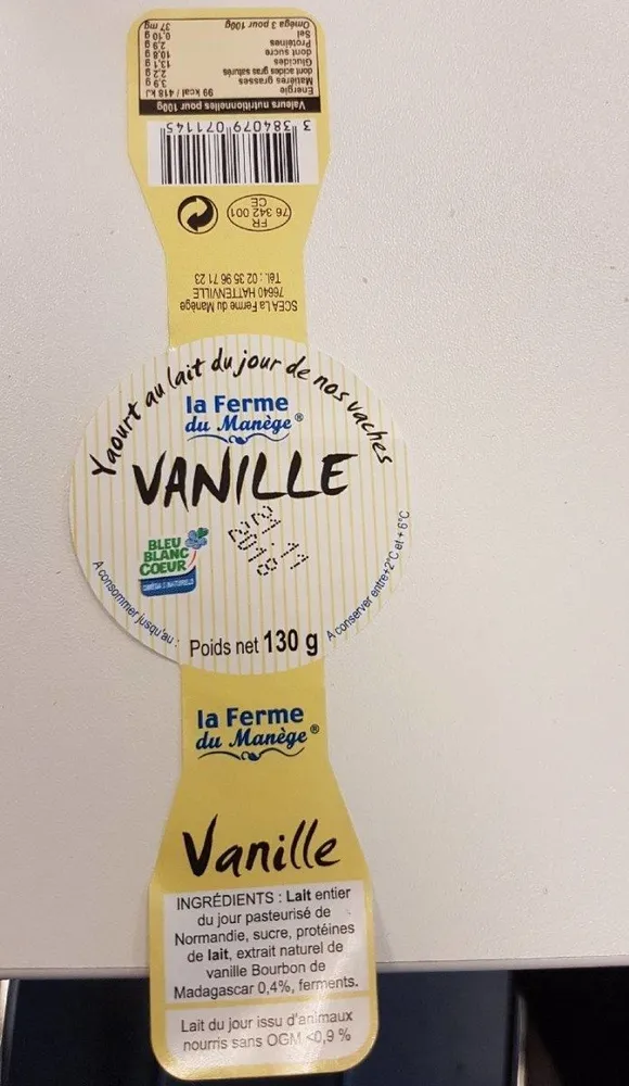 Yaourt au lait de vache vanille