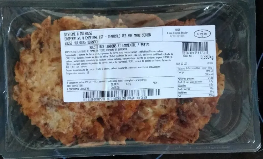 Roesti aux lardons et emmental