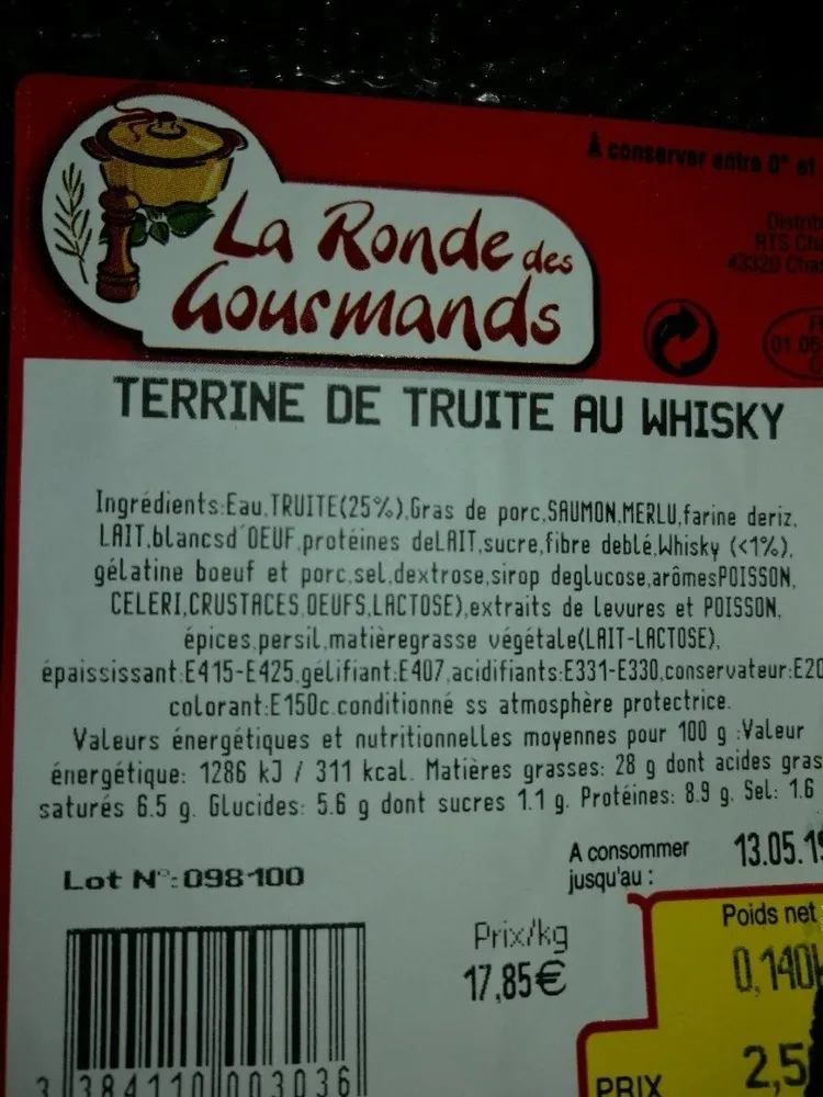 Terrine de truite au wisky