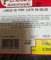Langue porc cuite en gelée