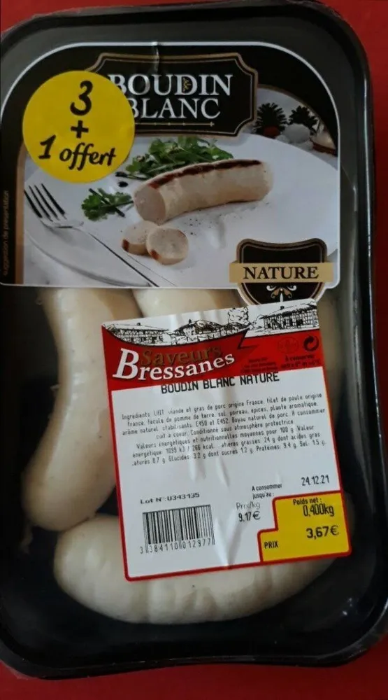 Boudin blanc nature