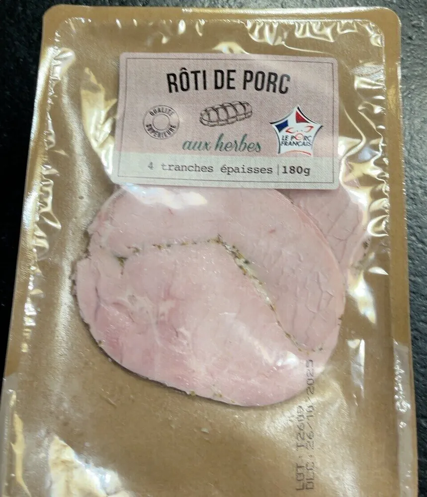 Rôti de porc cuit supérieur aux herbes