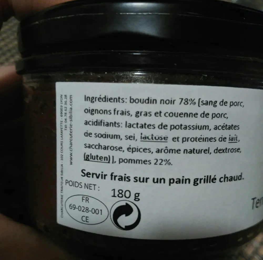 Terrine de boudin noir aux pommes