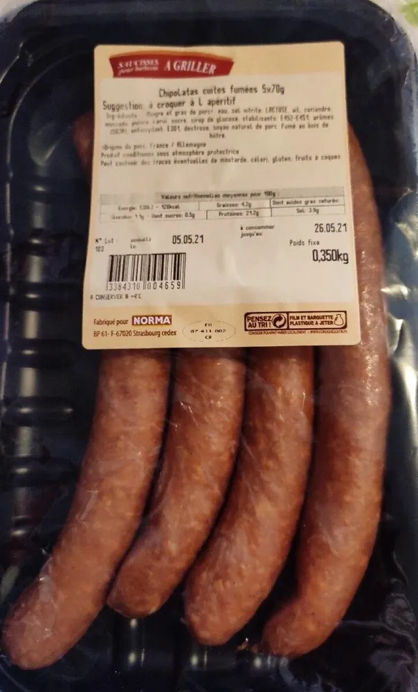Chipolatas cuites fumées