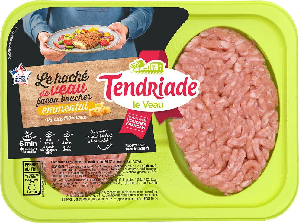 Préparation de viande hachée de veau à l'emmental
