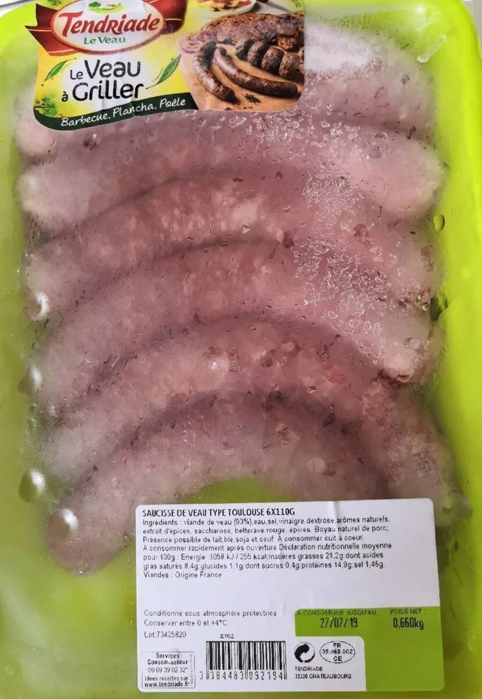 Saucisse de veau type Toulouse