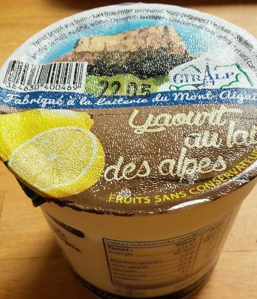 Yaourts aux citrons
