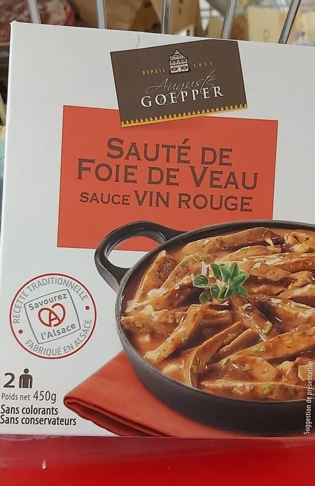 Saute de foie de veau sauce vin rouge