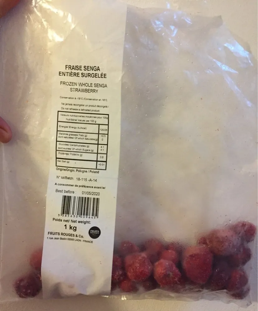 Fraises senga entiere surgelée