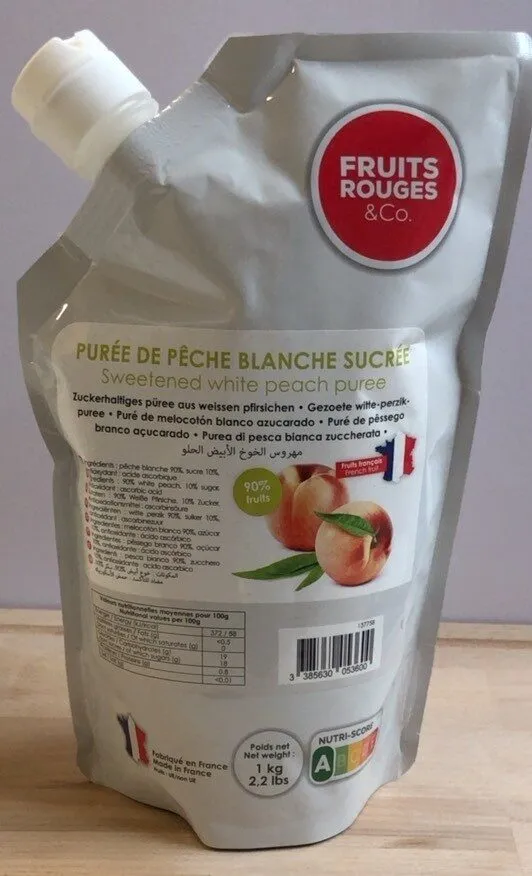 Purée de pêche blanche sucrée