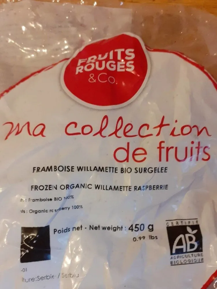 Framboise willamette bio surgelée