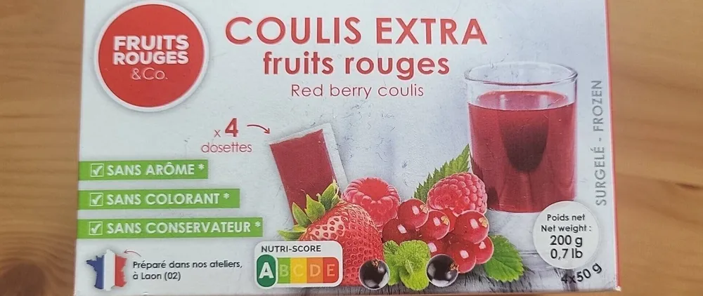 Coulis extra fruits rouges
