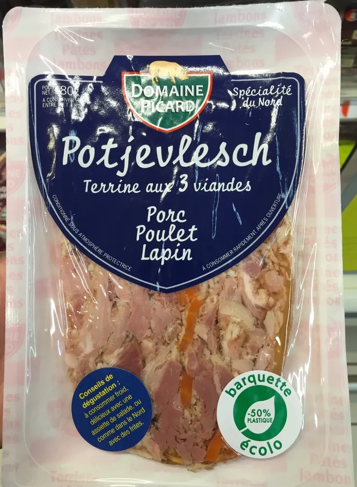 Potjevlesch Terrine aux 3 viandes (Porc, poulet, lapin)