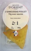 2 samoussas poulet avec sauces