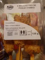 4 brochettes de poulet panko