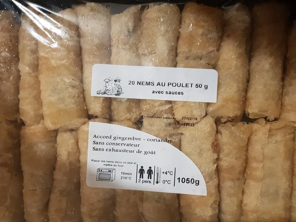 Nems au poulet avec sauces