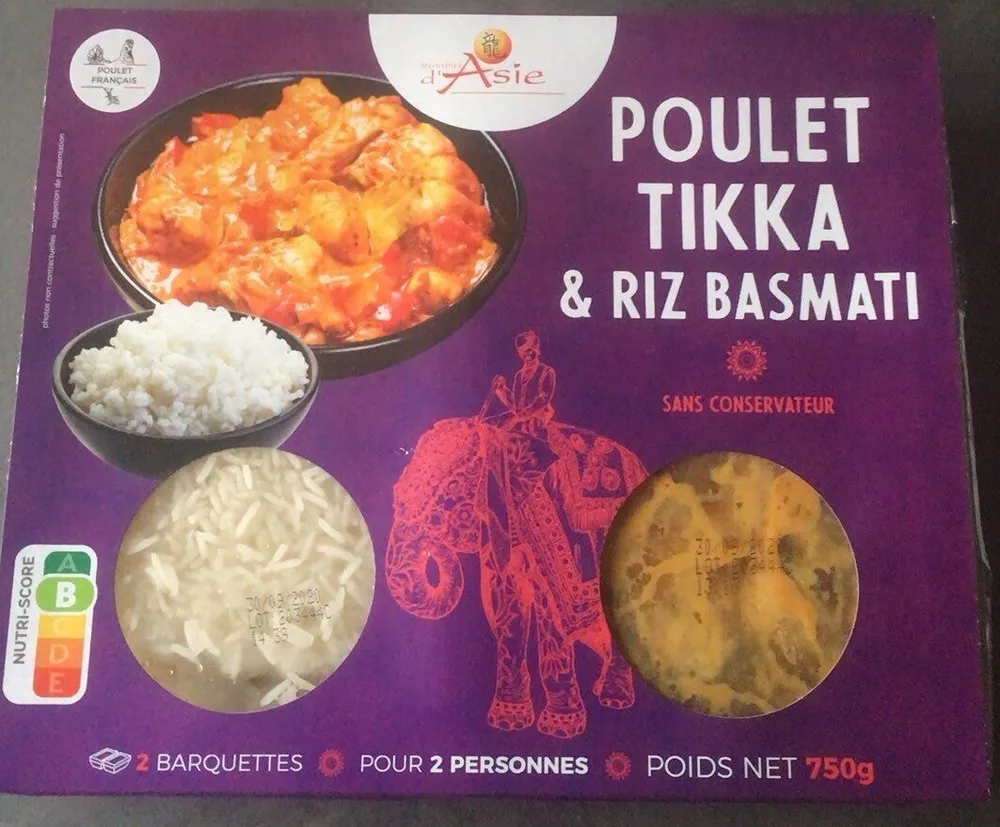 Poulet tikka et riz basmati
