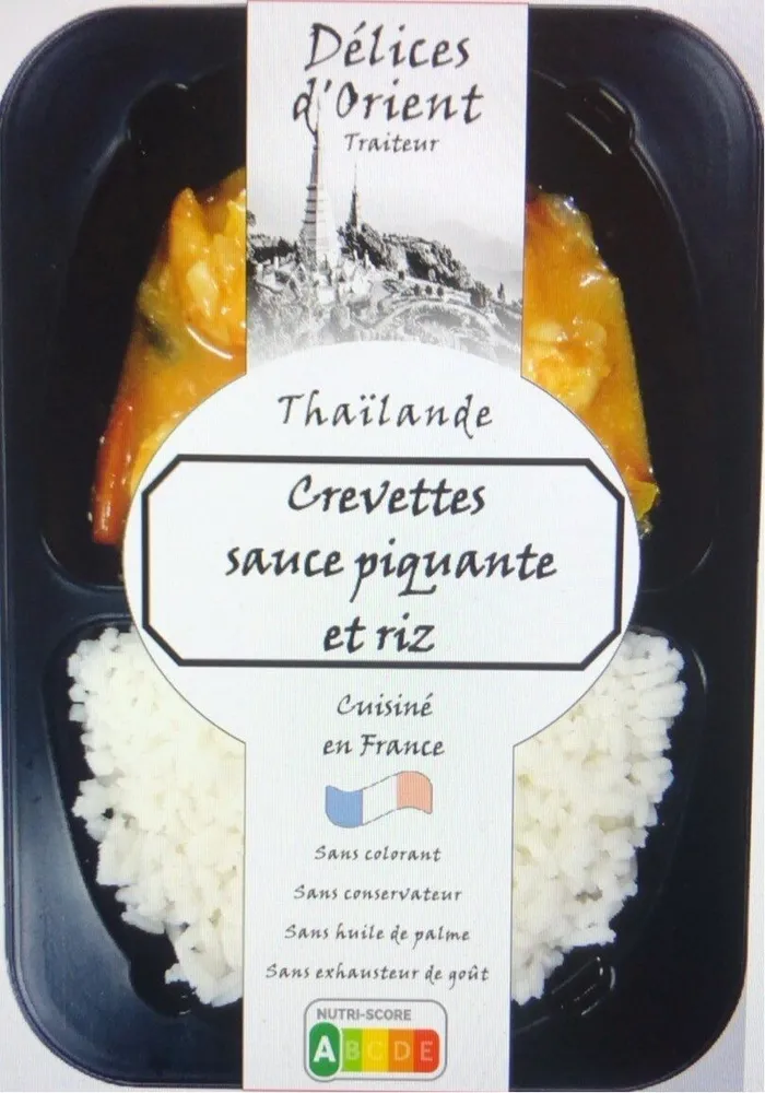 Crevette sauce piquante et riz
