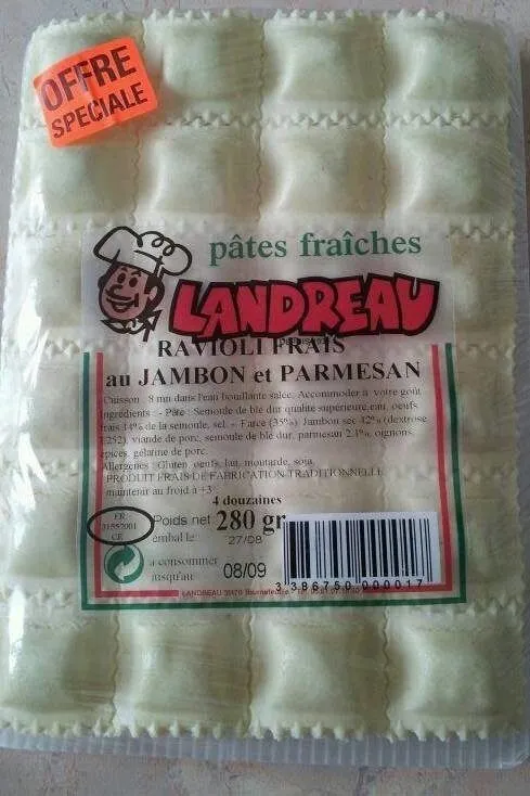 Ravioli frais au jambon et parmesan