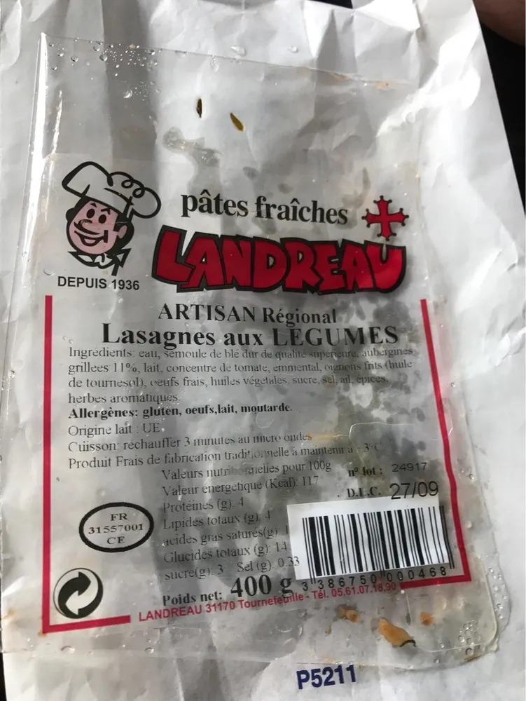 Lasagnes aux legumes