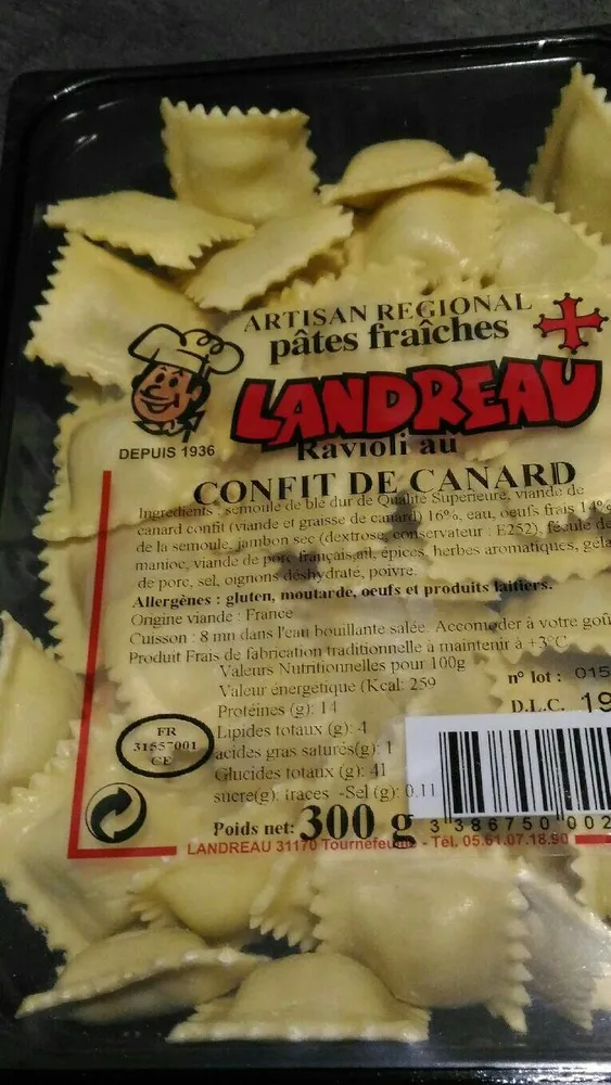 Ravioli au confit de canard