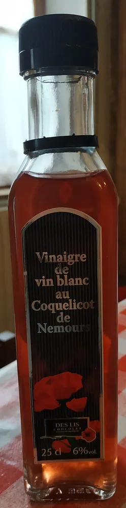 Vinaigre de vin blanc au Coquelicot de Nemours