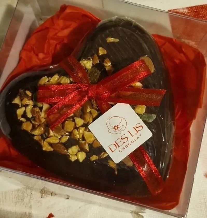 Cœur mendiant chocolat noir