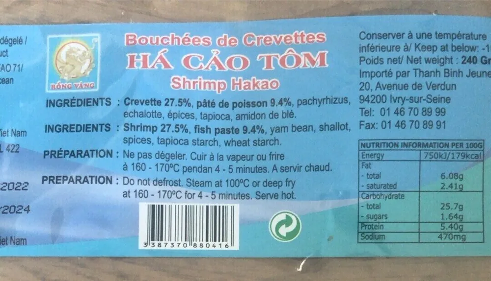 Bouchées de crevettes Hakao