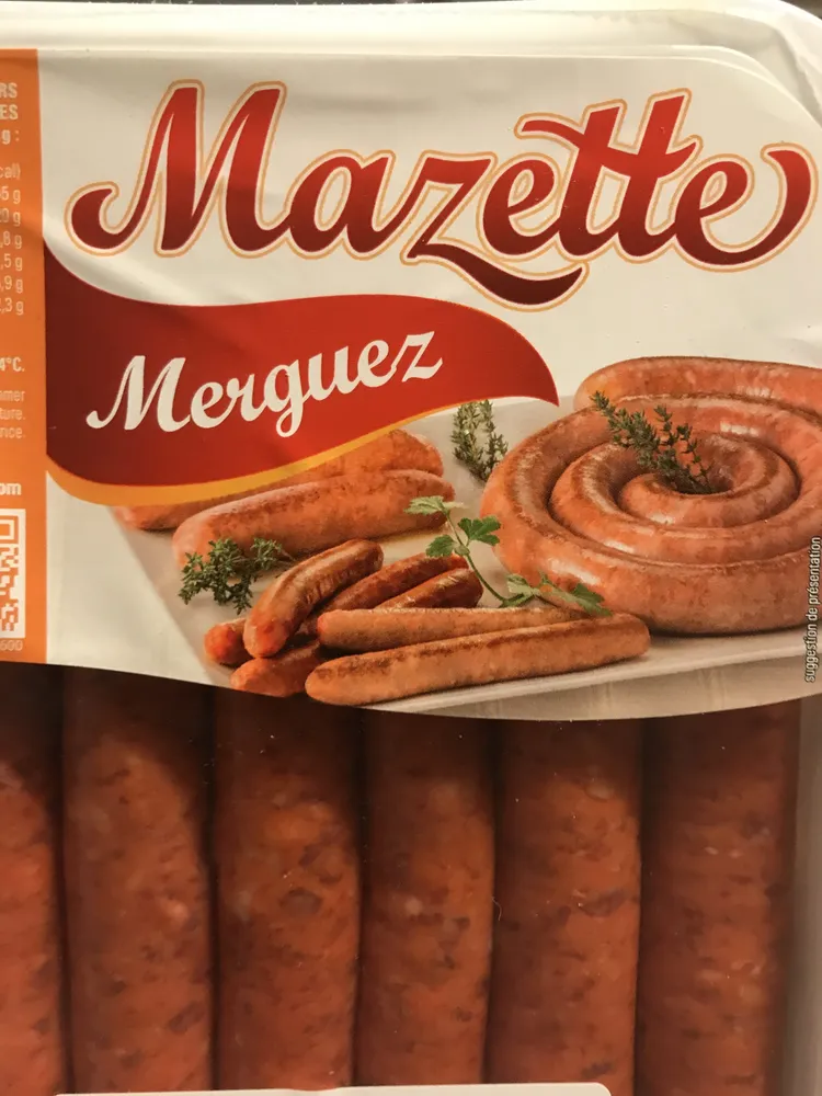 Merguez mazette, LES BRASERADES, 6 pièces, Barquette