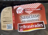 Les Brasérades Saucisse au couteau au sel fin la barquette de 900 g