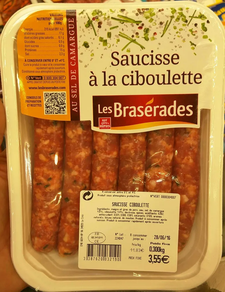 Saucisse à la Ciboulette