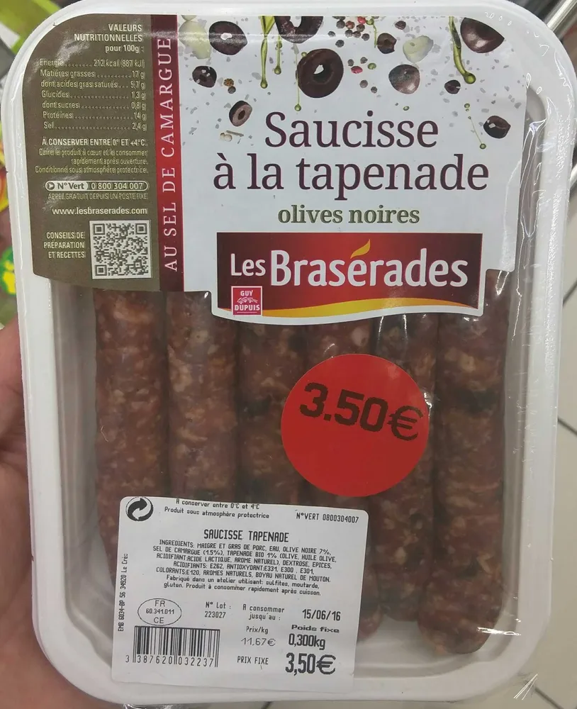 Saucisse à la tapenade Olives noires