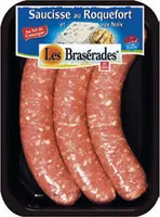 Saucisse roquefort/noix, LES BRASERADES, barquette