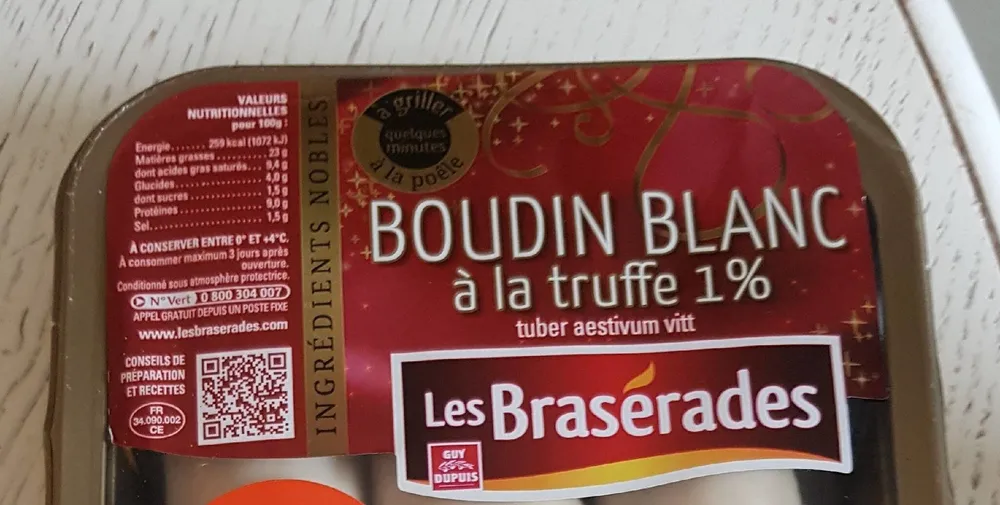 Boudin blanc à la truffe 1%