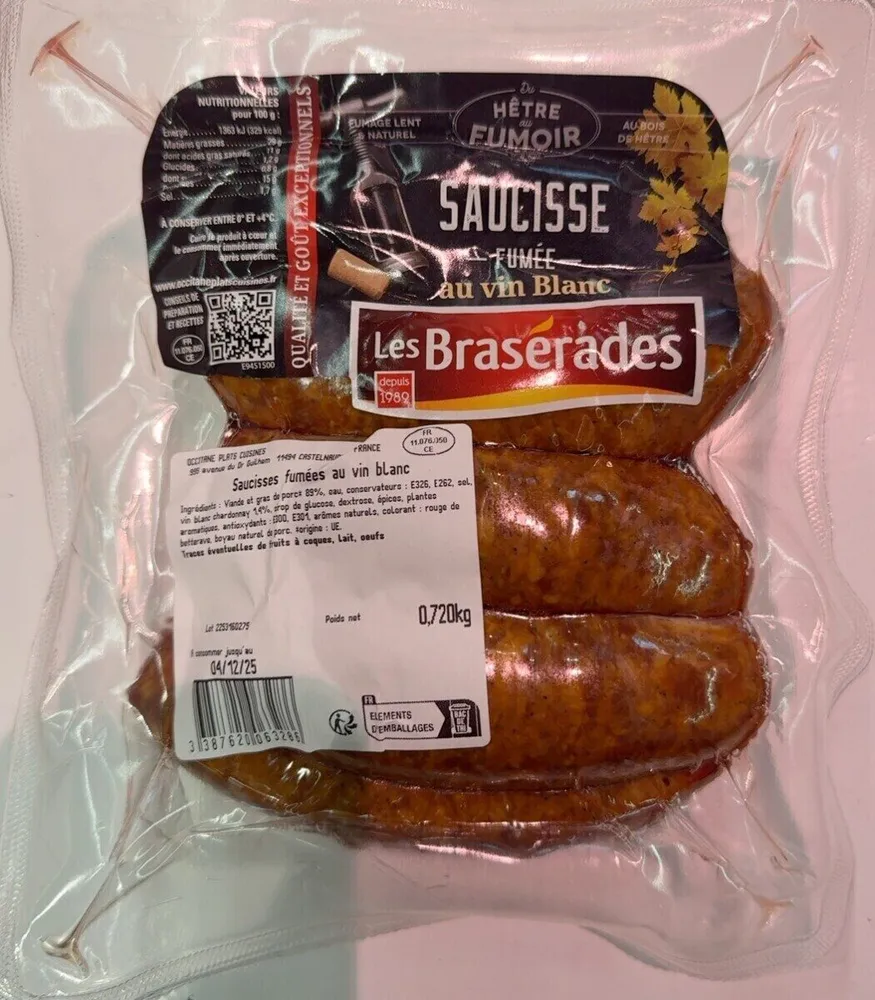 Saucisse fumée au vin blanc