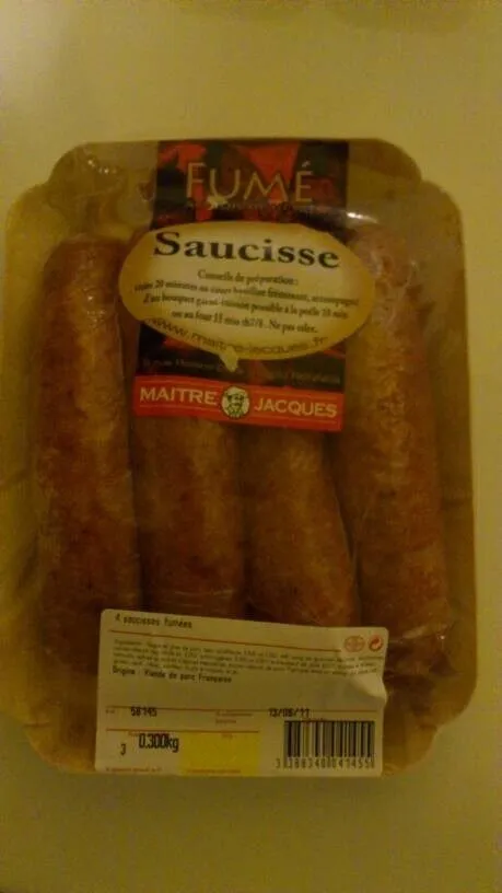 Saucisse fumée, MAITRE JACQUES, 4 pièces
