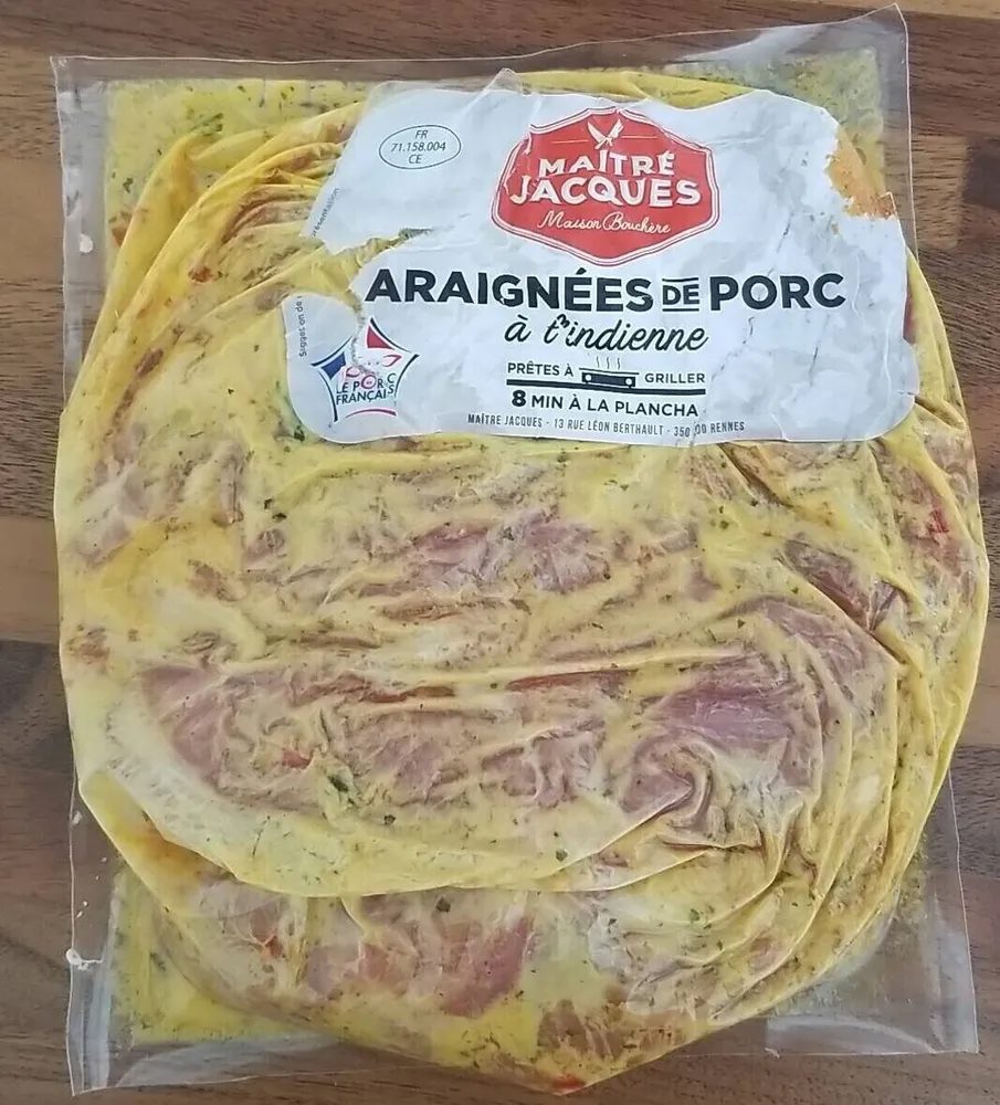araignée de porc marinée épicée