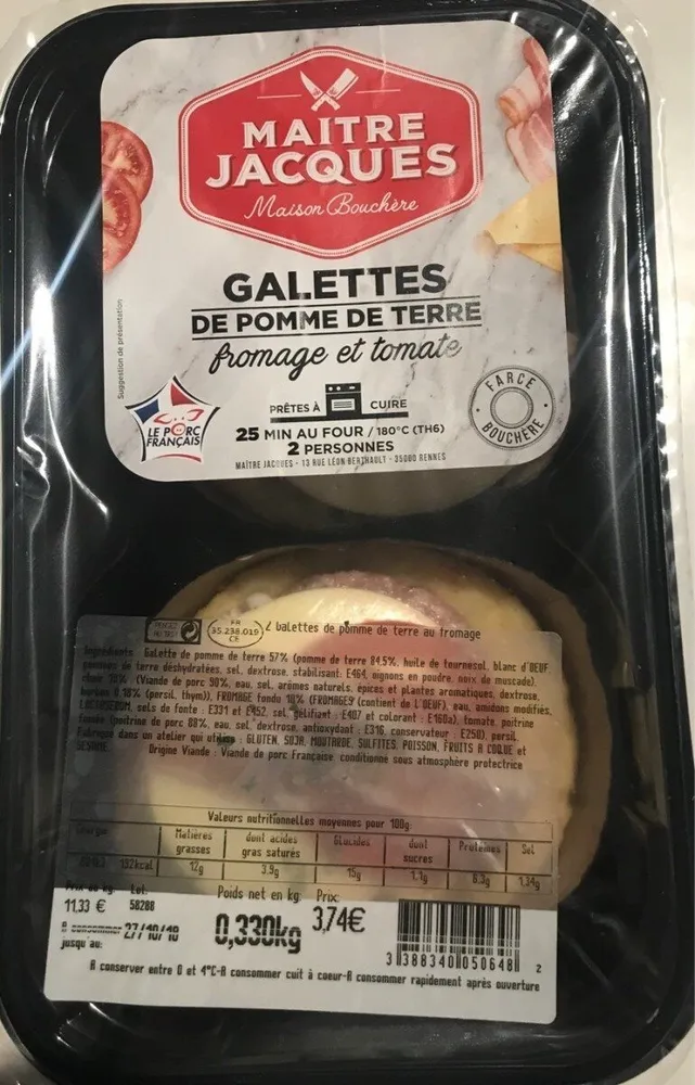 Galettes de pomme de terre fromage et tomate