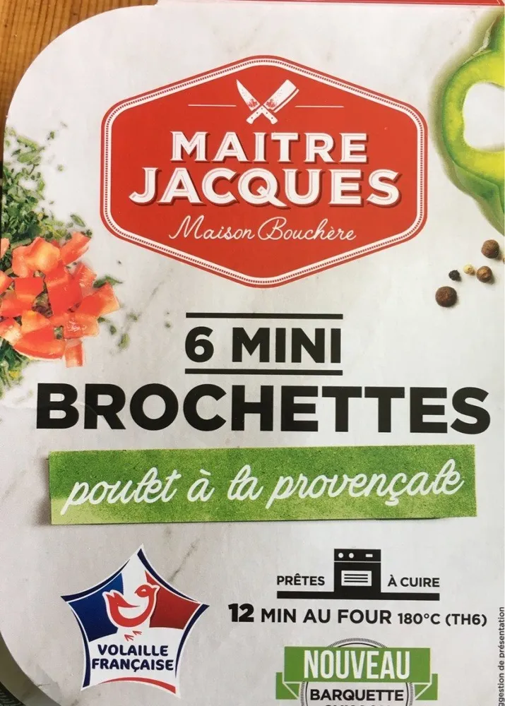 6 mini brochettes de poulet