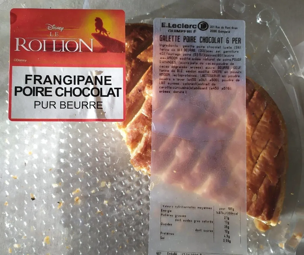 Galette frangipane poire chocolat