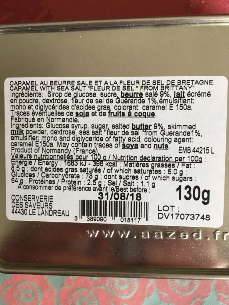 Caramel au beurre salé et la fleur de sel de Bretagne