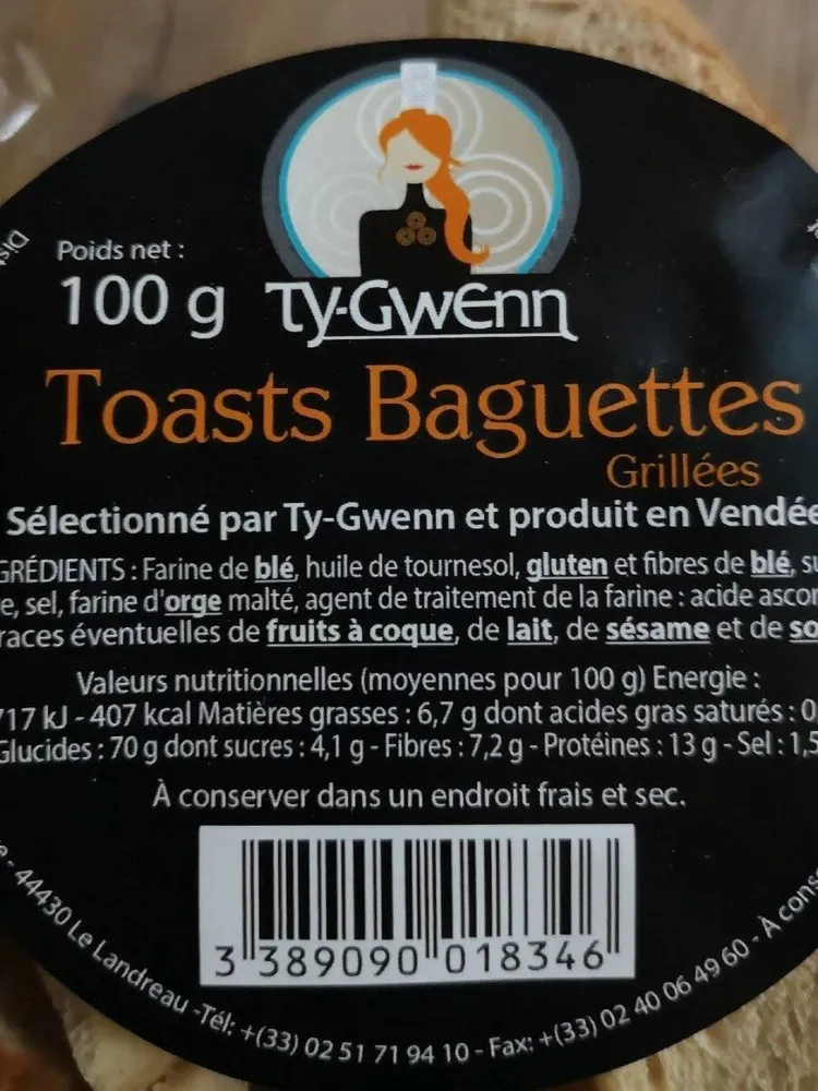 Toasts baguettes grillés